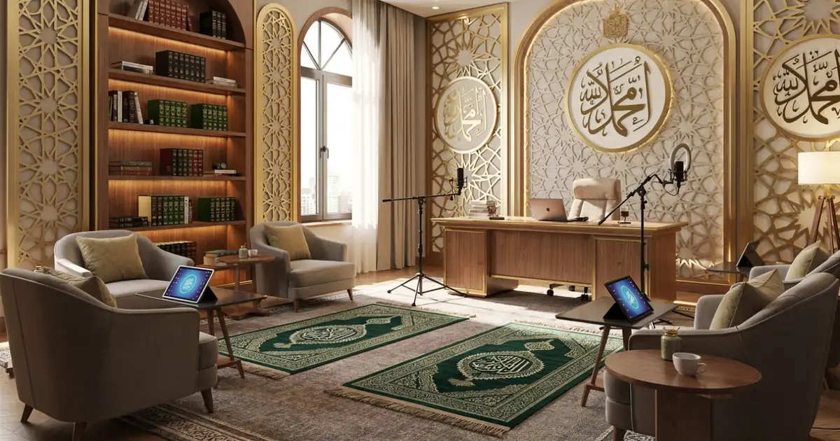 Student attending live Quran class online at home with tutor