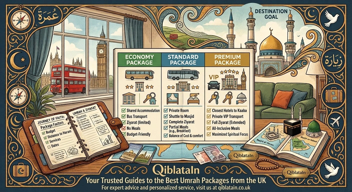 Visit 'Types of Umrah Package Explained: How to Choose the Right One from the UK' Post for full Detail